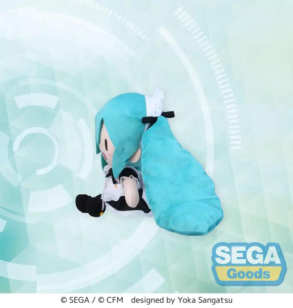 Hatsune Miku Project Diva Arcade Fuwa Petit Mini Plush Figure Miku Maid Ver. (EX) 16 cm product photo