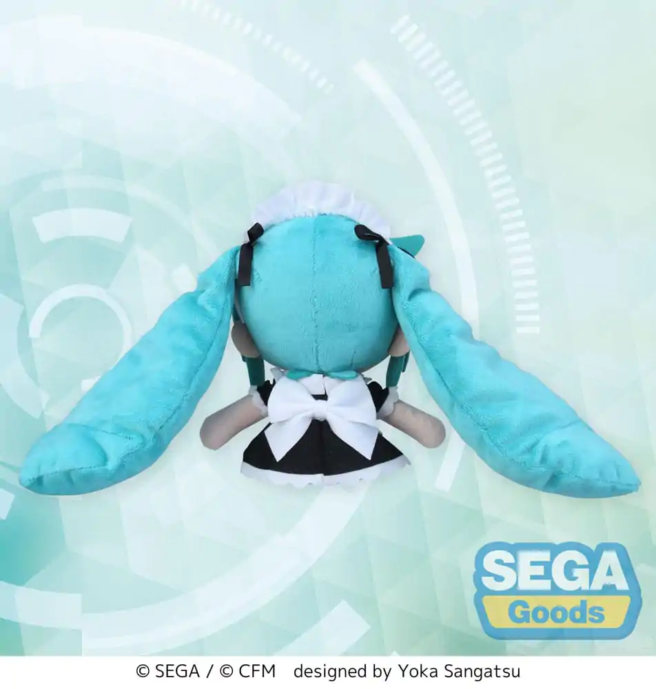 Hatsune Miku Project Diva Arcade Fuwa Petit Mini Plush Figure Miku Maid Ver. (EX) 16 cm product photo