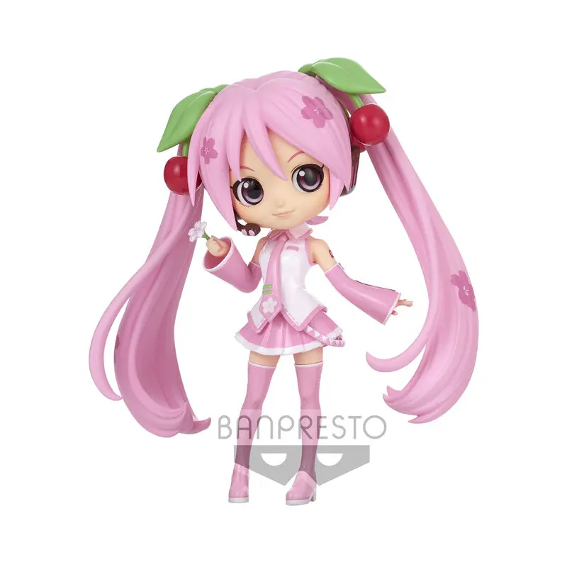 Hatsune Miku Q Posket Mini Figure Sakura Miku Ver. A 14 cm product photo
