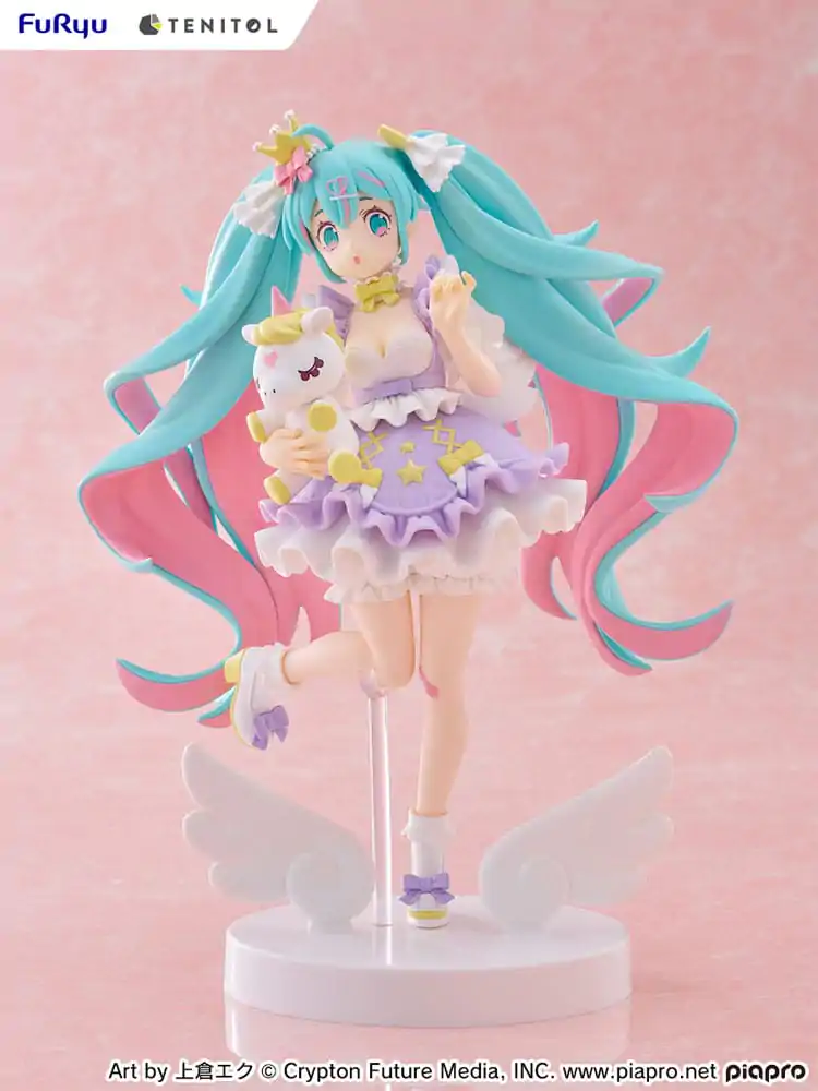 Hatsune Miku Tenitol PVC Statue Hatsune Miku Yumekawa Princess Lavender Ver. 21 cm product photo