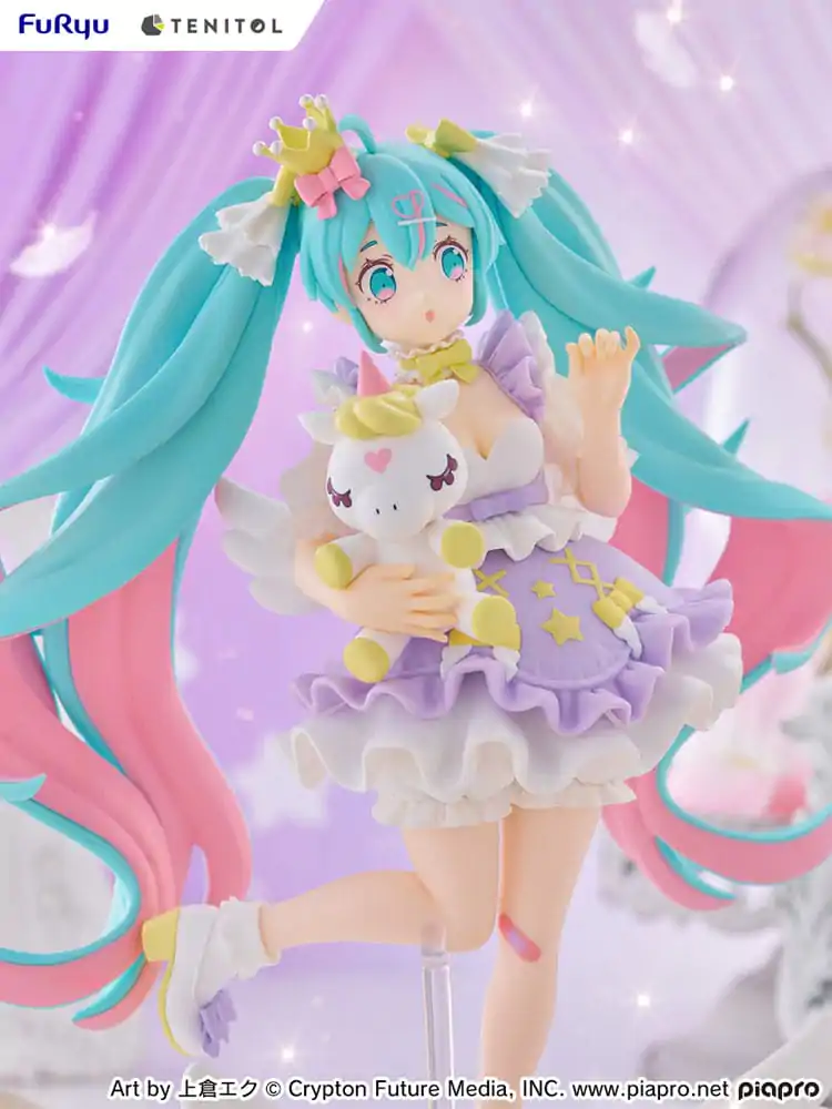 Hatsune Miku Tenitol PVC Statue Hatsune Miku Yumekawa Princess Lavender Ver. 21 cm product photo