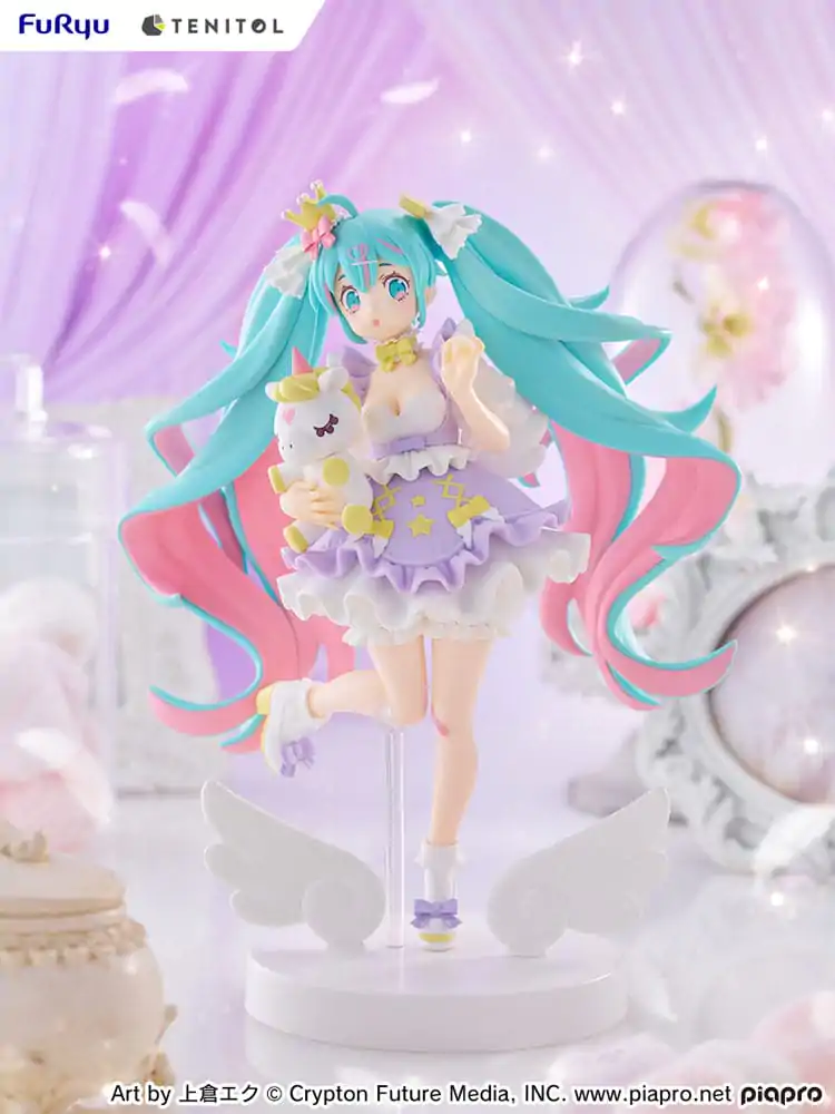 Hatsune Miku Tenitol PVC Statue Hatsune Miku Yumekawa Princess Lavender Ver. 21 cm product photo