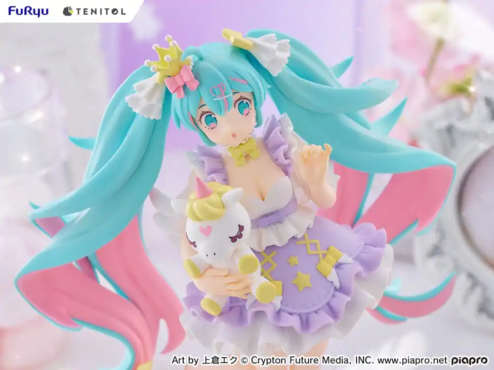 Hatsune Miku Tenitol PVC Statue Hatsune Miku Yumekawa Princess Lavender Ver. 21 cm product photo