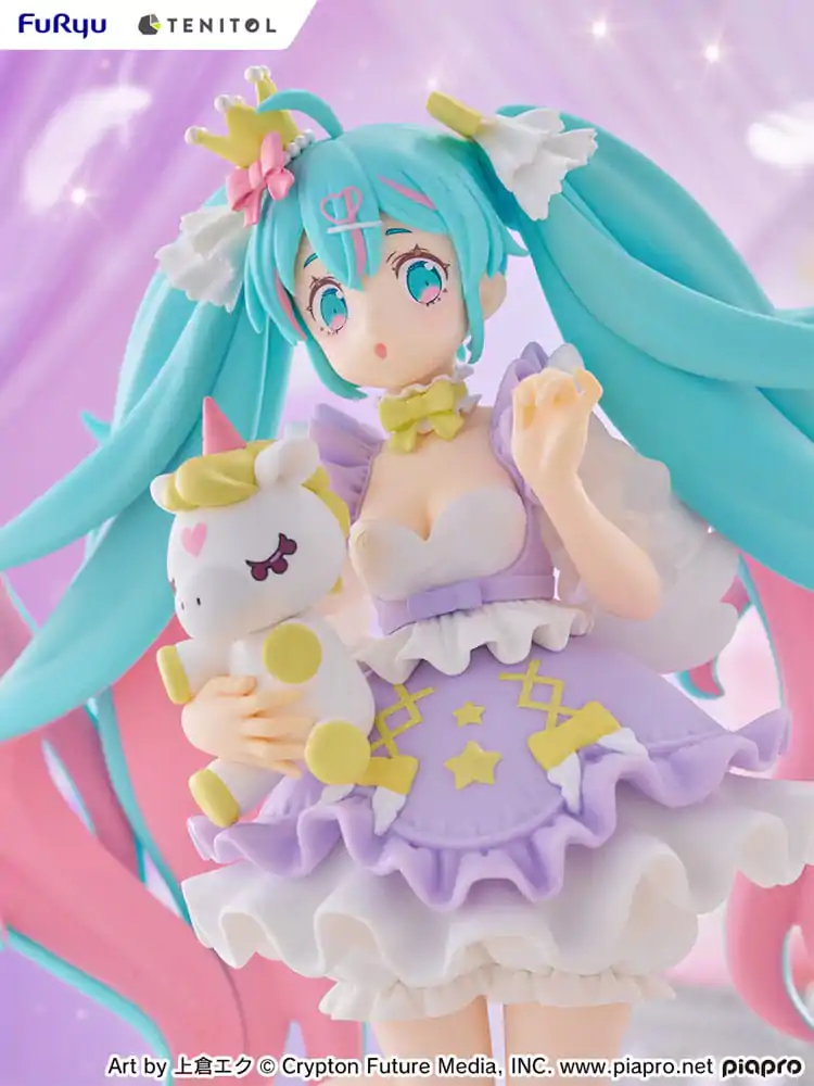 Hatsune Miku Tenitol PVC Statue Hatsune Miku Yumekawa Princess Lavender Ver. 21 cm product photo