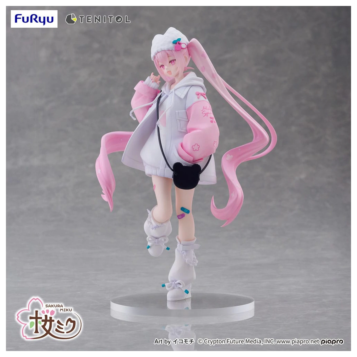 Hatsune Miku Tenitol PVC Statue Sakura Miku Cool style [petit] 19 cm  product photo