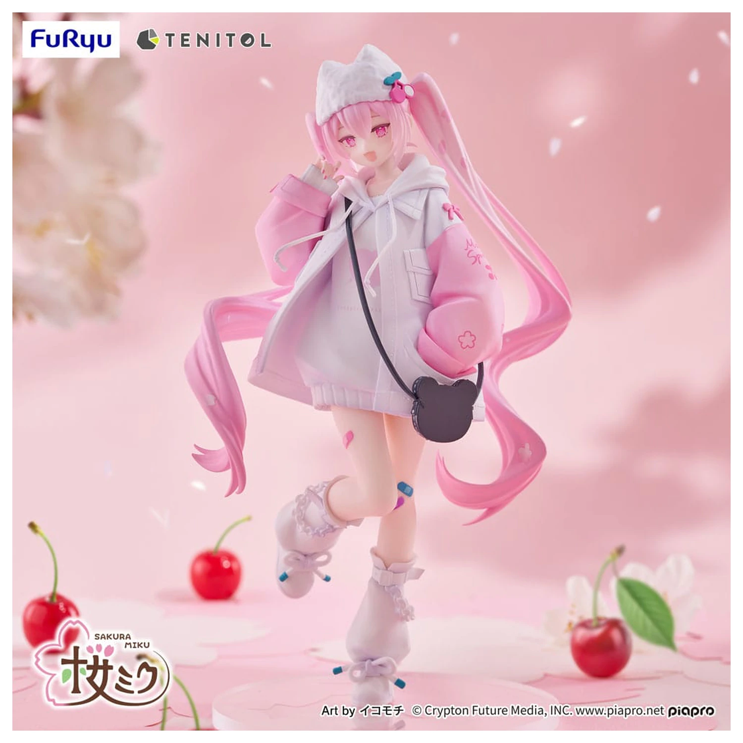 Hatsune Miku Tenitol PVC Statue Sakura Miku Cool style [petit] 19 cm  product photo