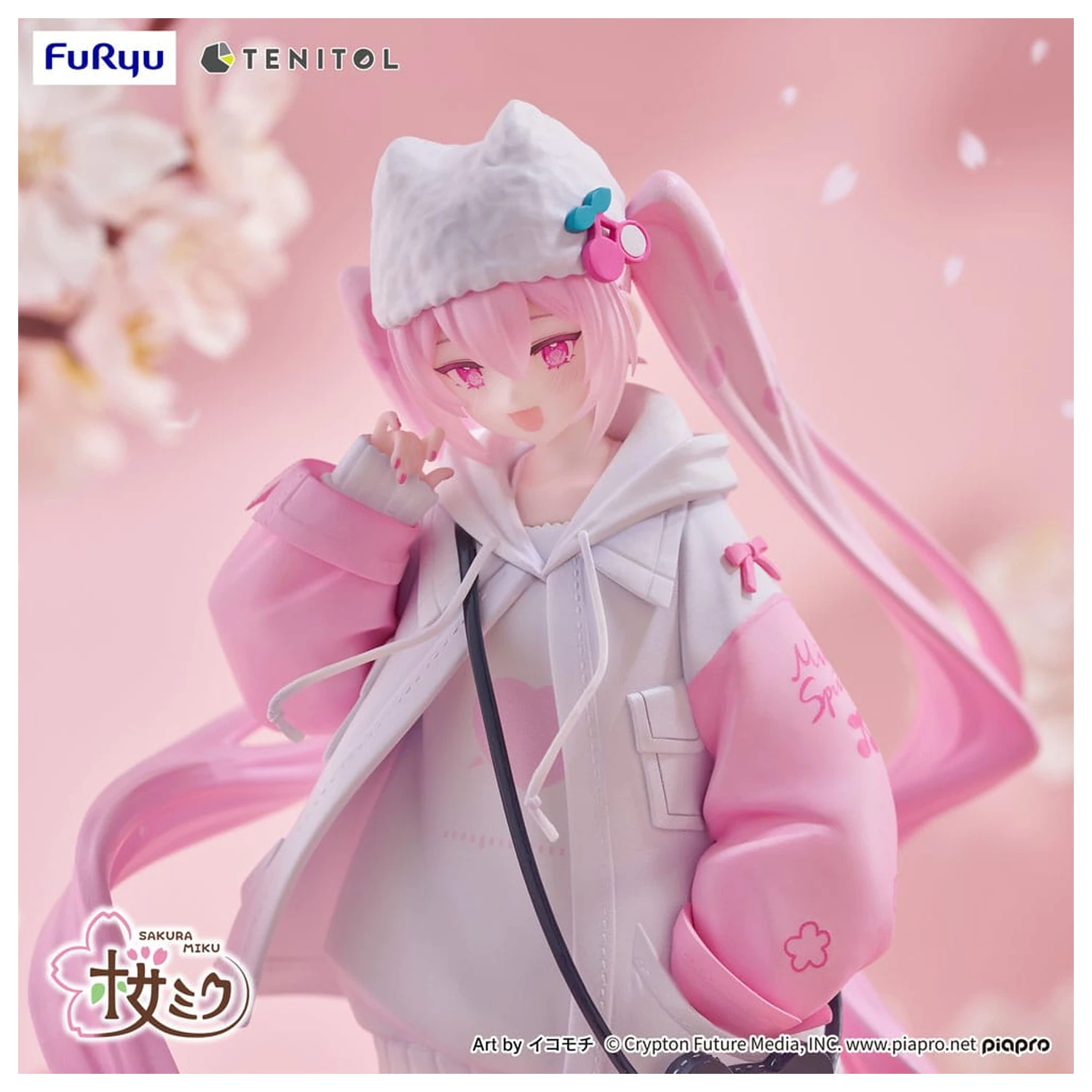 Hatsune Miku Tenitol PVC Statue Sakura Miku Cool style [petit] 19 cm  product photo