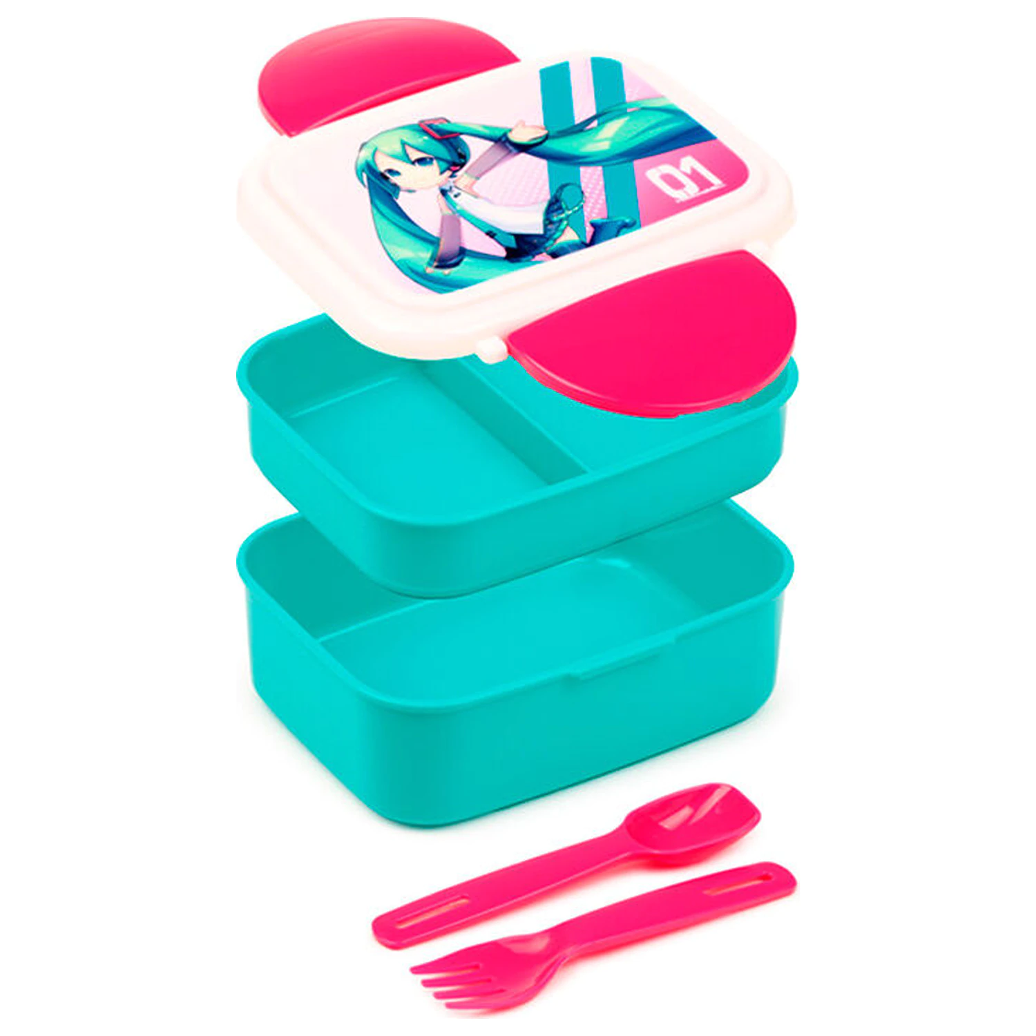 Hatsune Miku lunch box and cutlery product photo