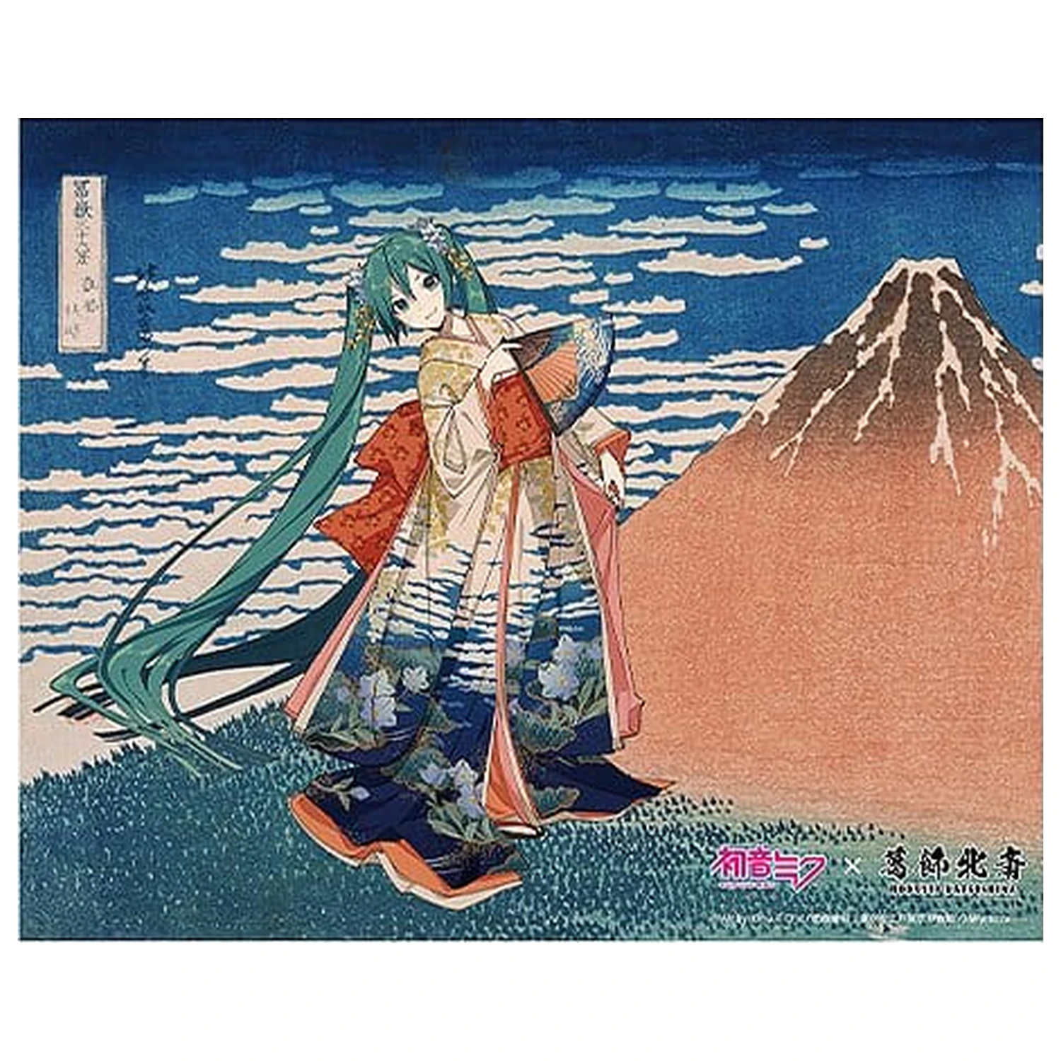 Hatsune Miku x Katsushika Hokusai iXima Canvas Art The Great Wave off Kanagawa/Fine Wind, Clear Morning 27 x 22 cm product photo