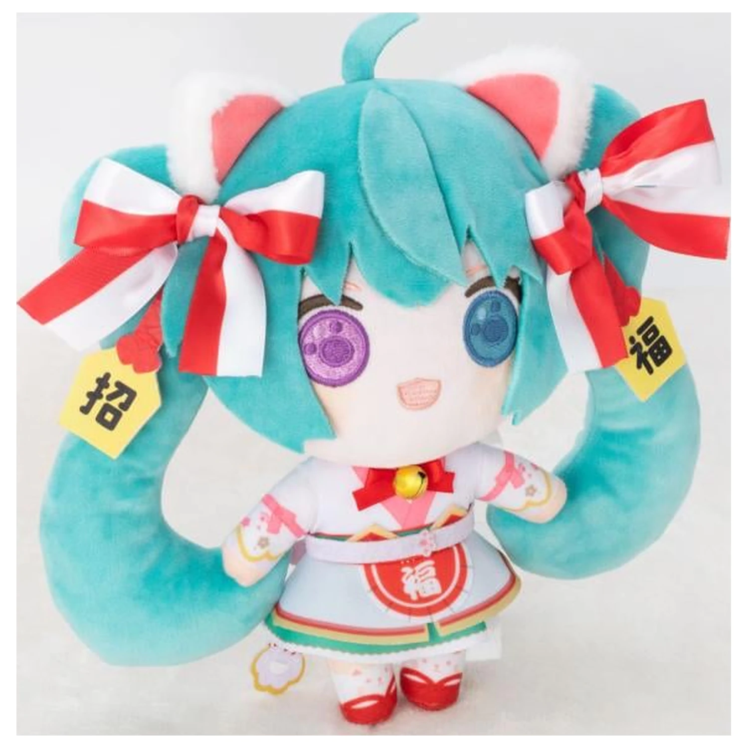 Hatsune Miku x Maneki-Neko White Cat Plush 22cm product photo