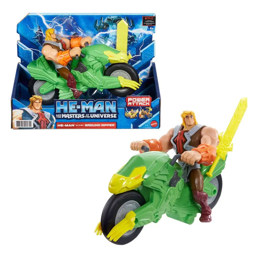 He-Man and the Masters of the Universe Action Figure with Vehicle 2022 He-Man &amp; Ground Ripper 14 cm product photo