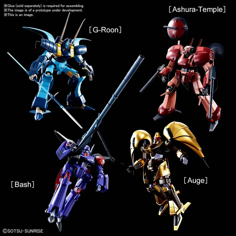 Heavy Metal L-Gaim Auge, Bash, G-roon y Ashura Temple, Clase A Heavy Metal Model Kit set figures product photo