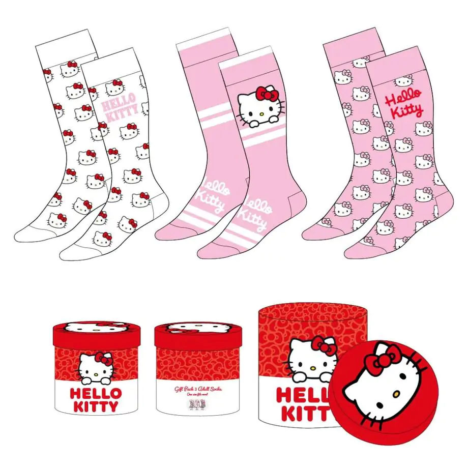 Hello Kitty pack 3 adult socks product photo