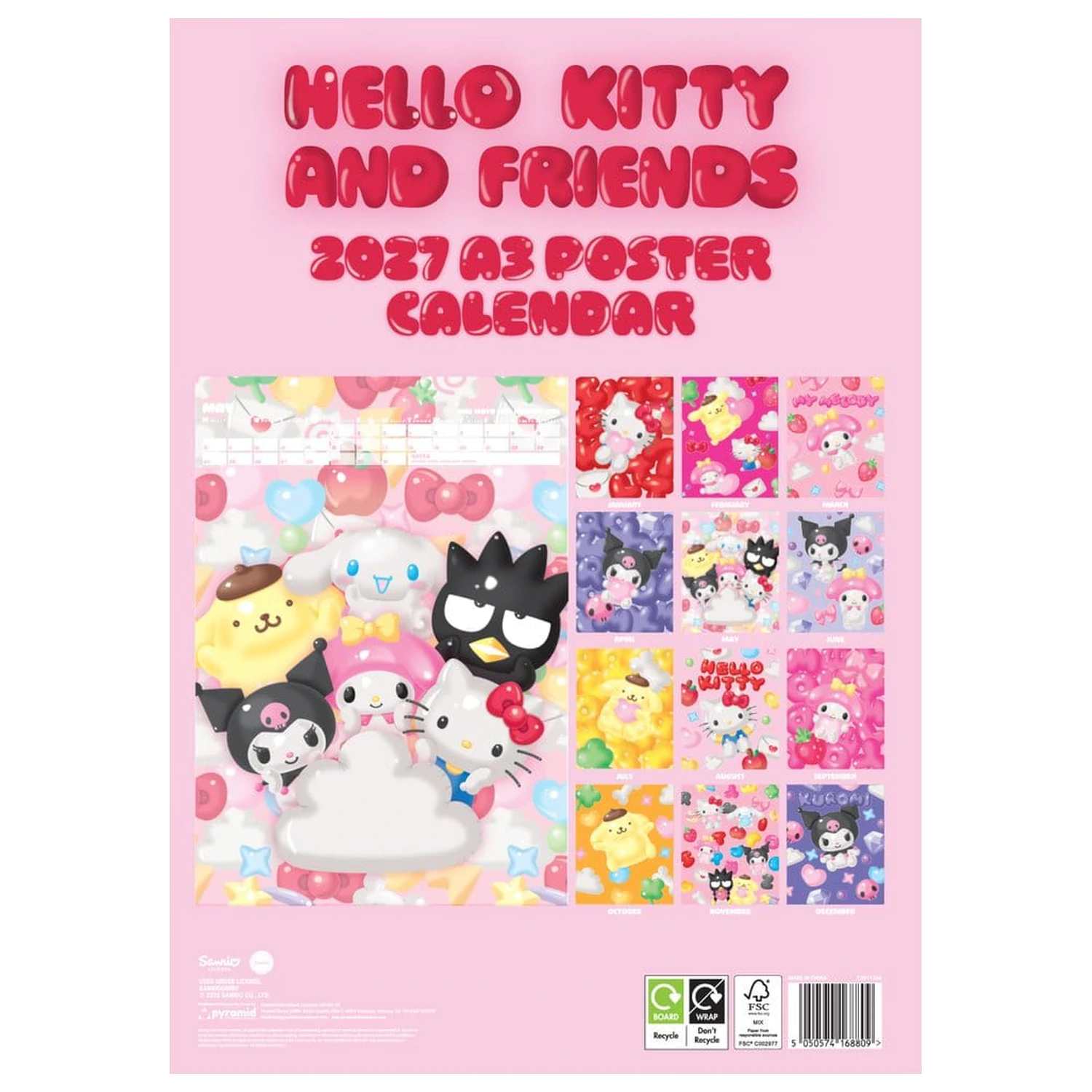 Hello Kitty Calendar A3 Poster 2027 product photo