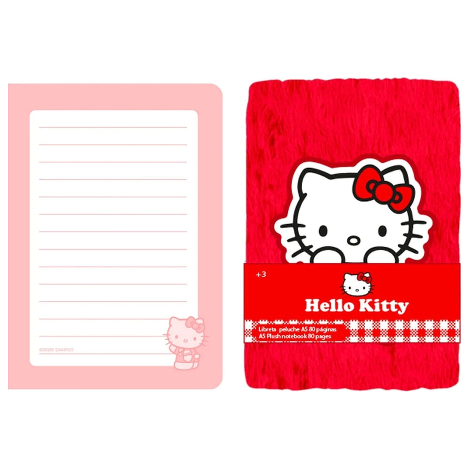 Hello Kitty A5 plush notebook product photo