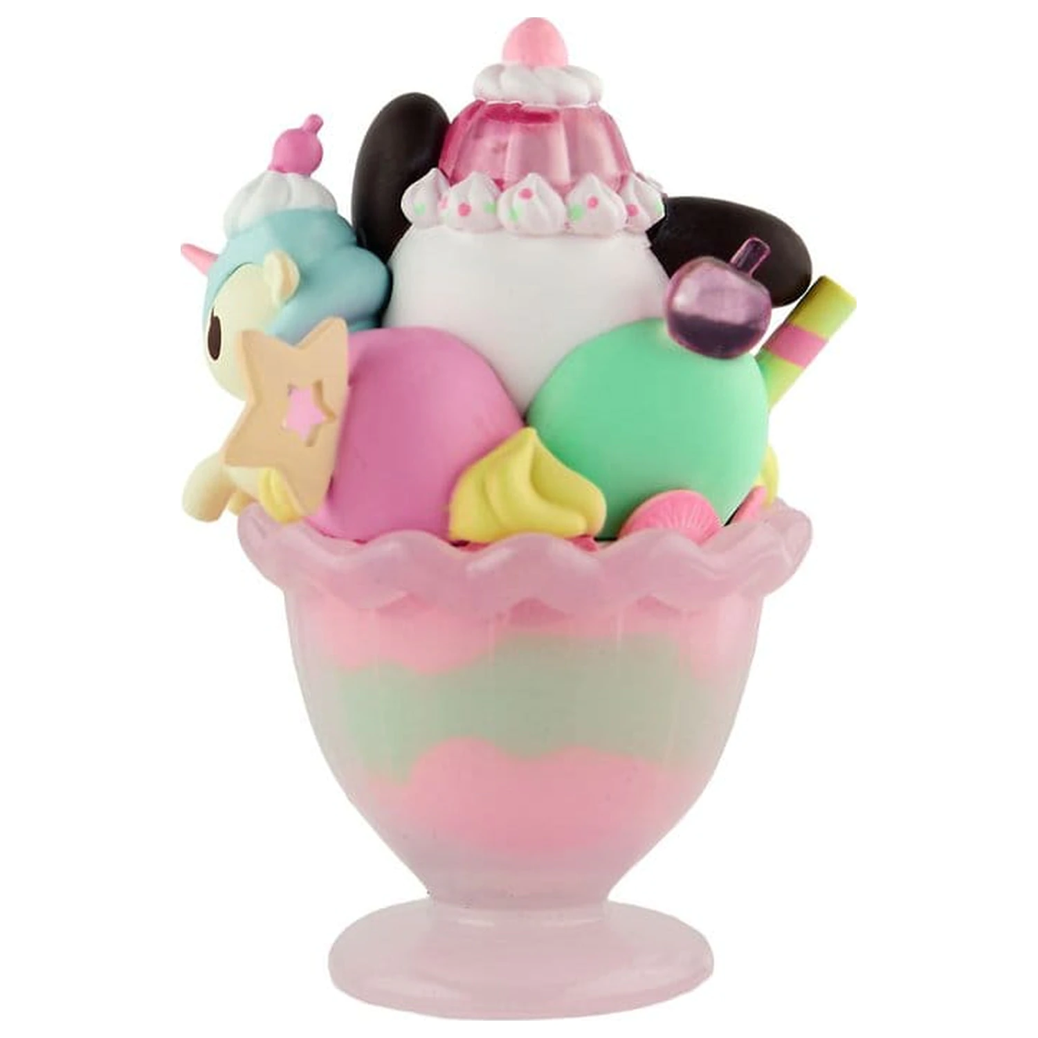 Hello Kitty & Friends Window Box Figure Fast Food Pochacco Pink Unicorn Sundae 9 cm product photo