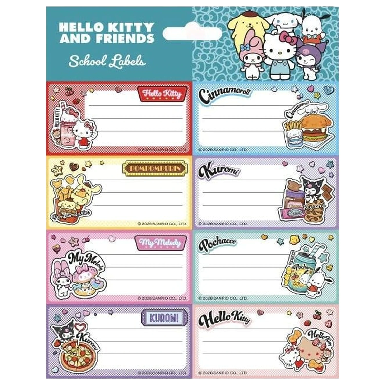 Hello Kitty and Friends School Labels American Diner Version product photo