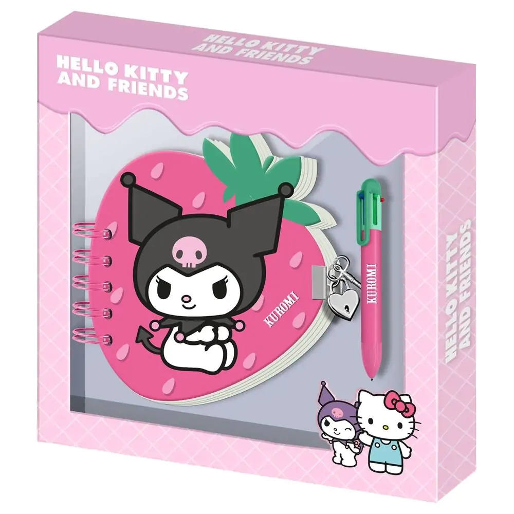 Hello Kitty and Friends Kuromi Strawberry Diary and pen product photo