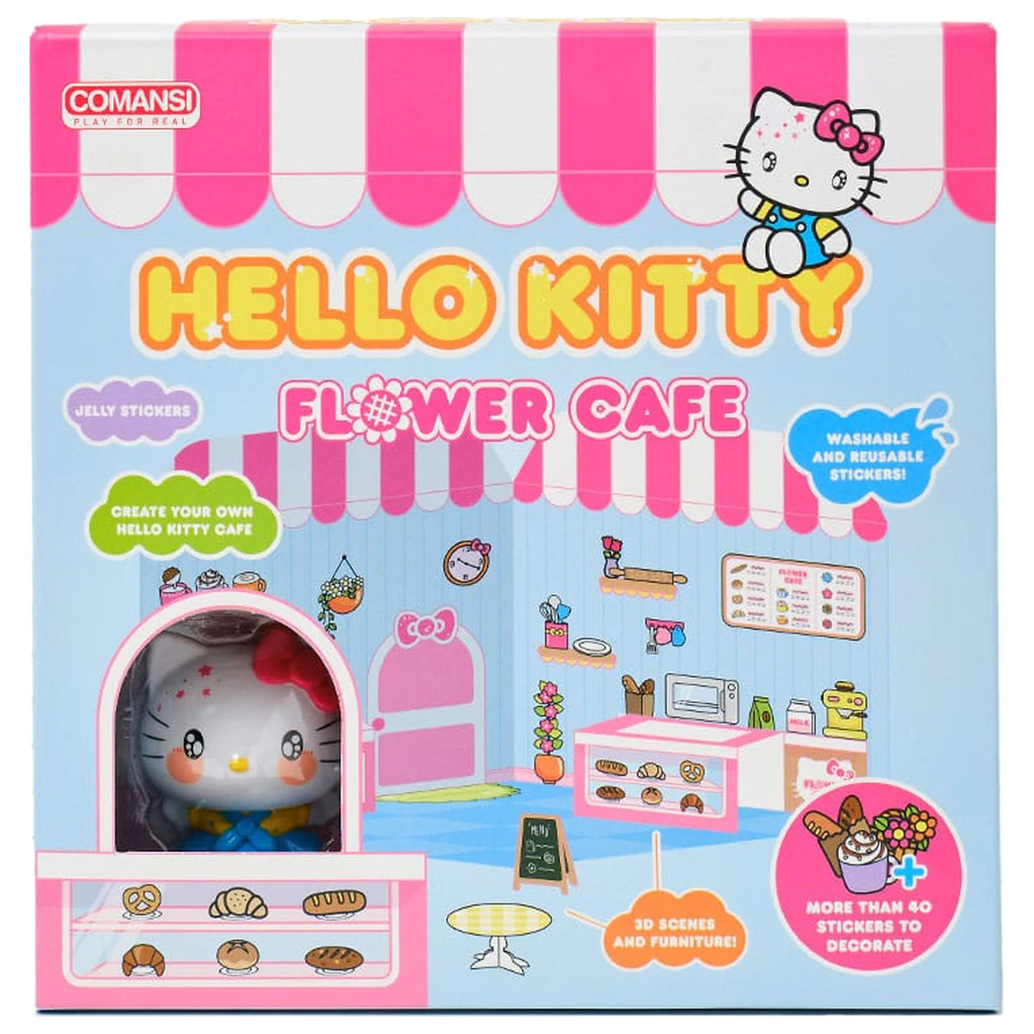 Hello Kitty and Friends Mini figure Sticker House Hello Kitty Flower Café product photo