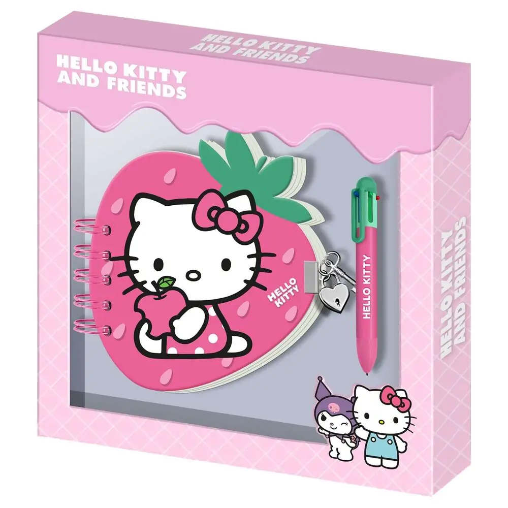 Hello Kitty and Friends Strawberry Diary and pen product photo