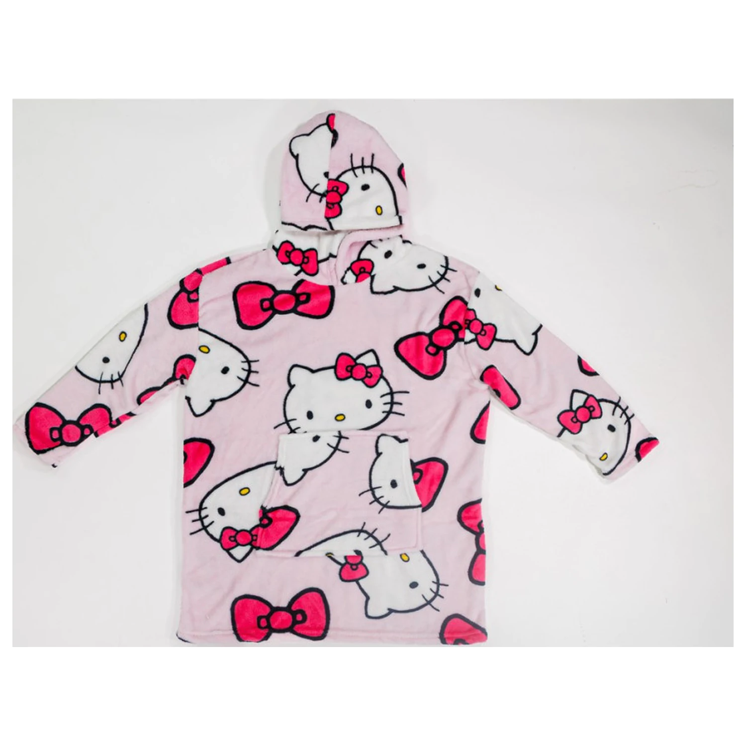 Hello Kitty Bow Adult Wearable Plush Fleece Blanket Poncho product photo