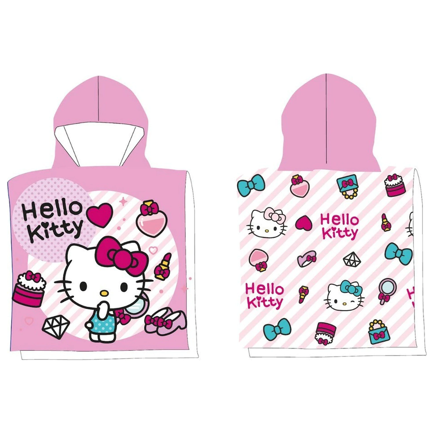 Hello Kitty Fashion Beach Towel Poncho 50x100 cm product photo