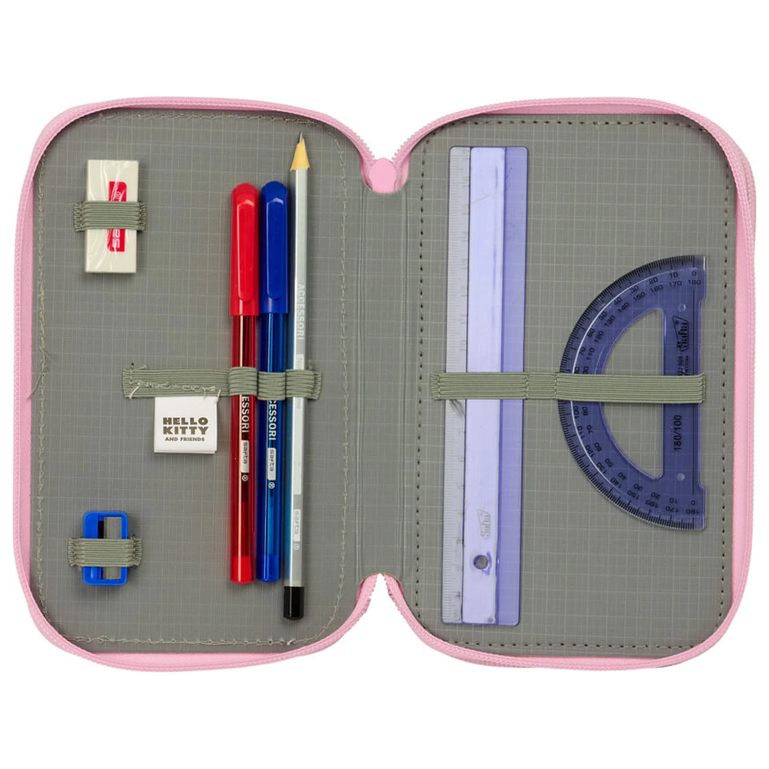 Hello Kitty & Friends triple pencil case 37pcs product photo