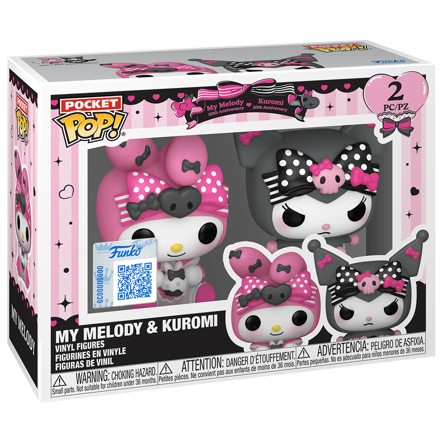 Hello Kitty Funko Pocket POP! Vinyl figures 2-Pack My Melody & Kuromi 4 cm product photo