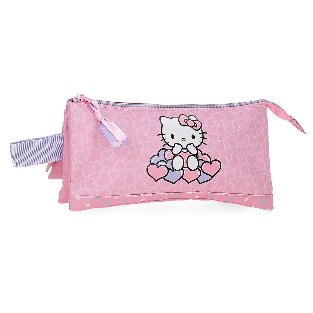 Hello Kitty Hearts &amp; Dots triple pencil case product photo