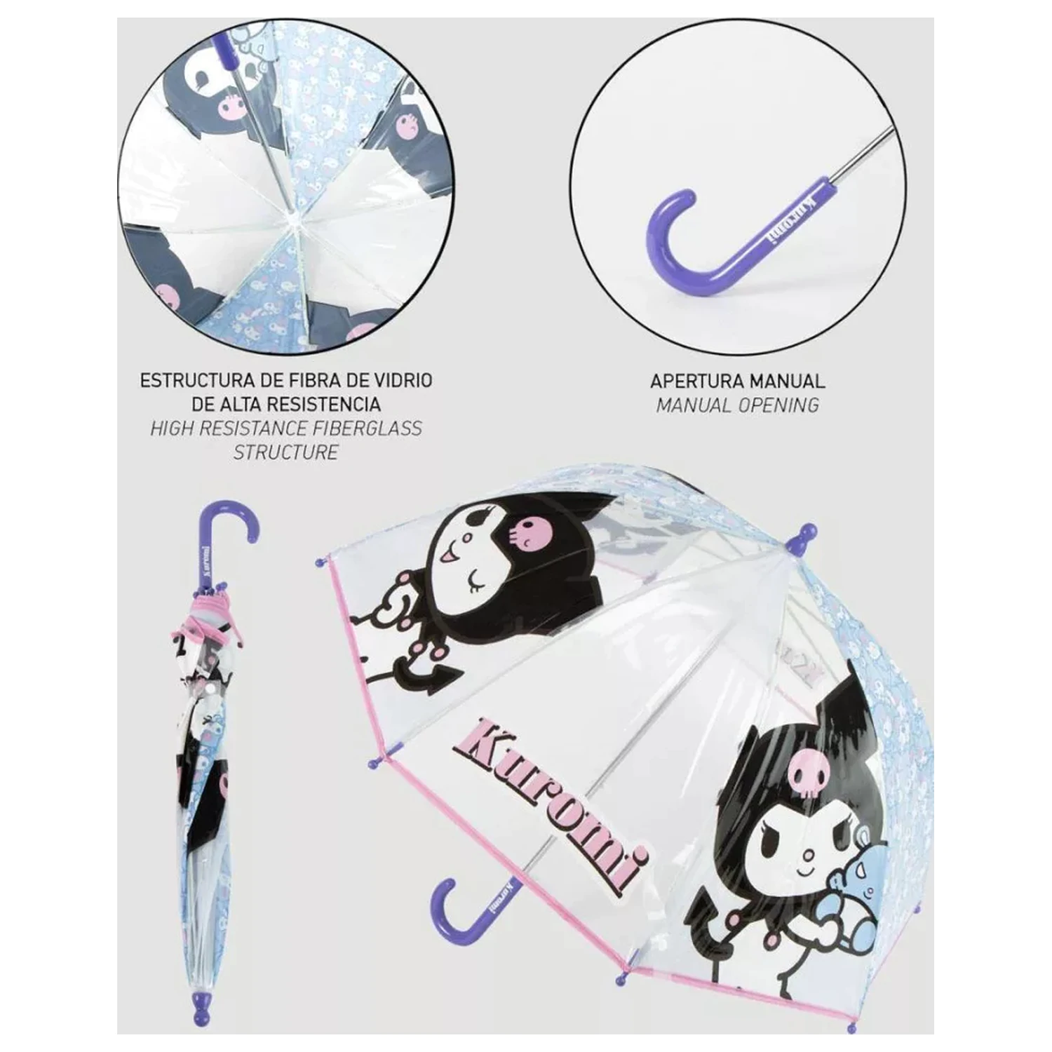 Hello Kitty Kuromi Kids Clear Umbrella product photo
