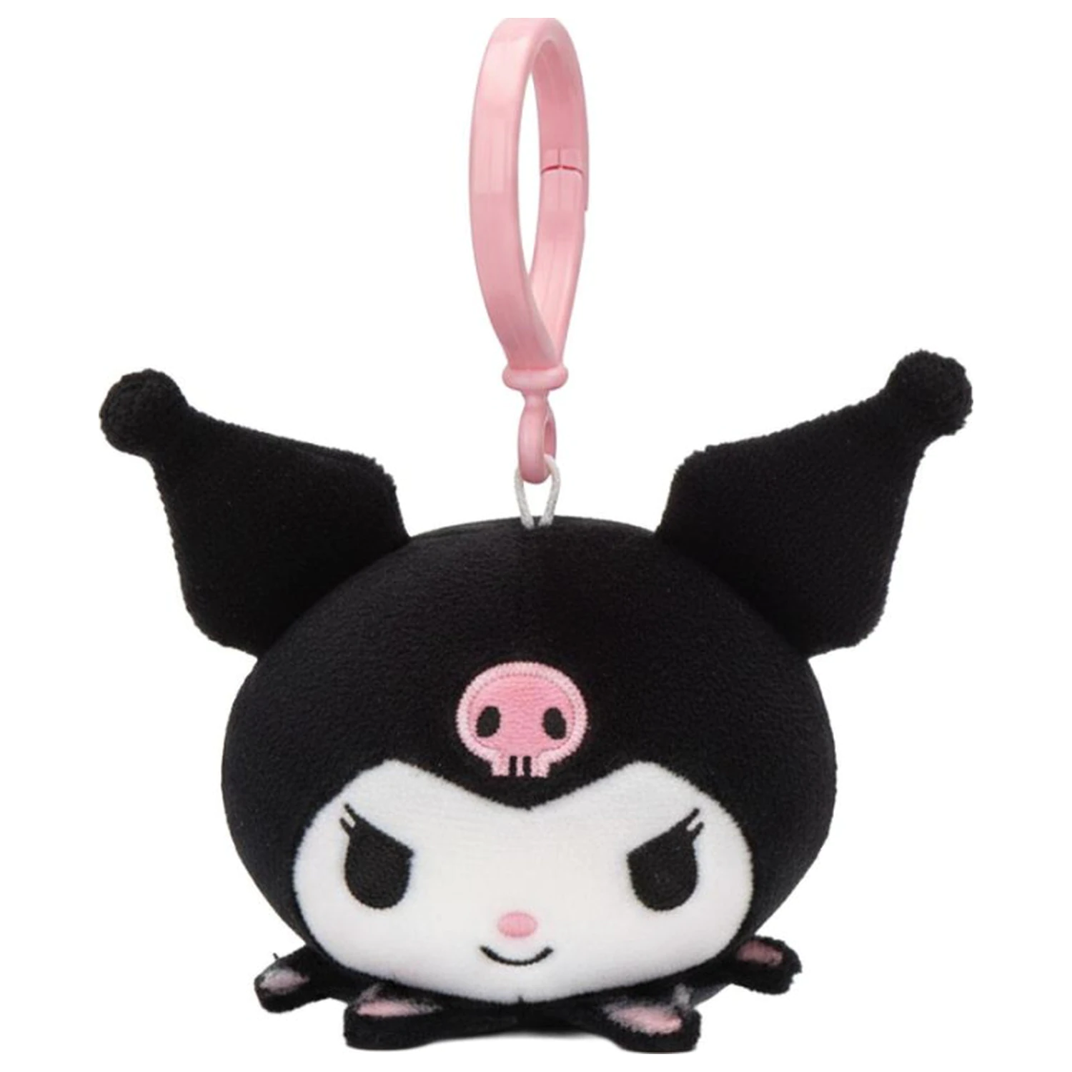 Hello Kitty Kuromi Head 3D Plush Figure with Hanger, Bag Charm 11 cm product photo