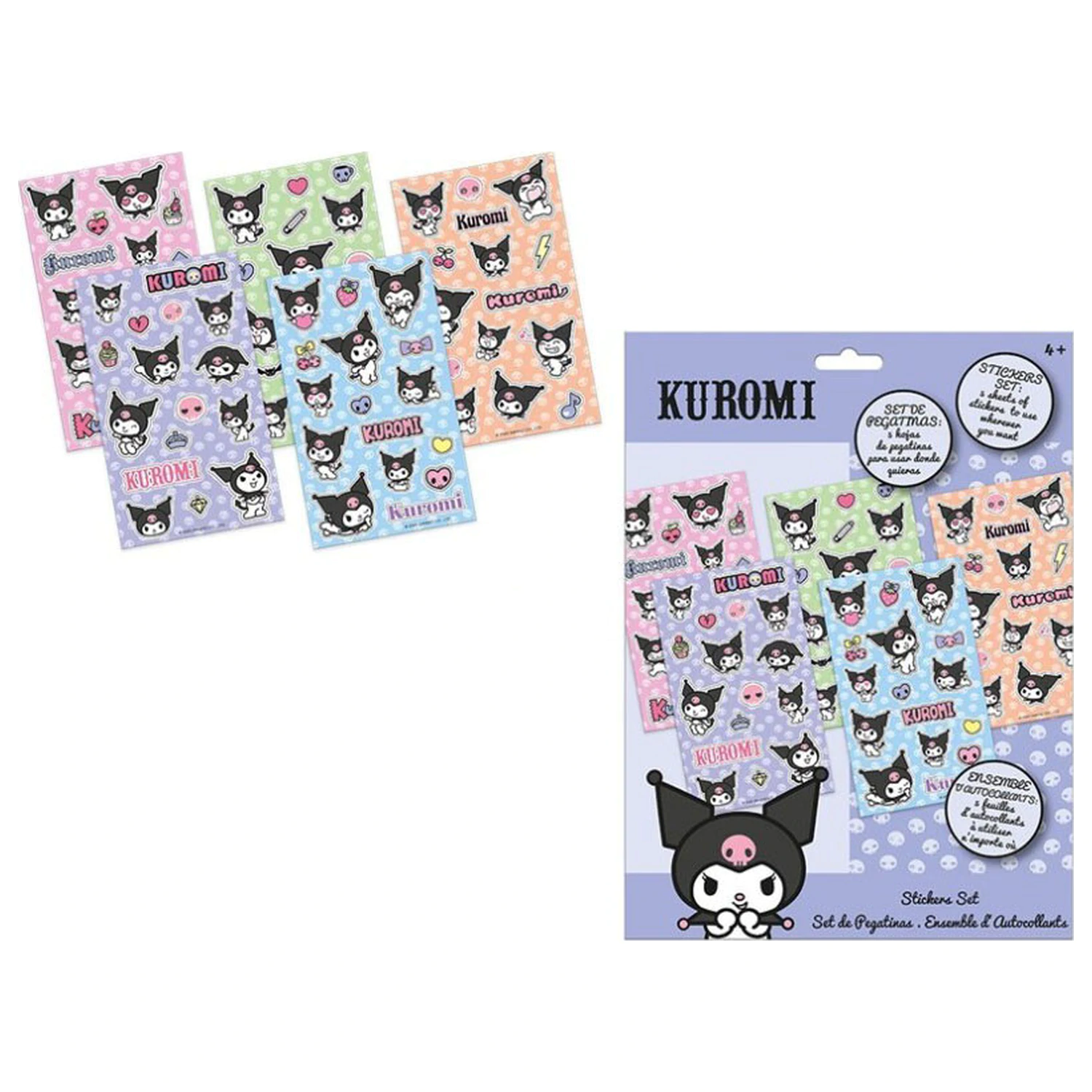 Hello Kitty and Kuromi Sticker Set, 5 Sheets product photo