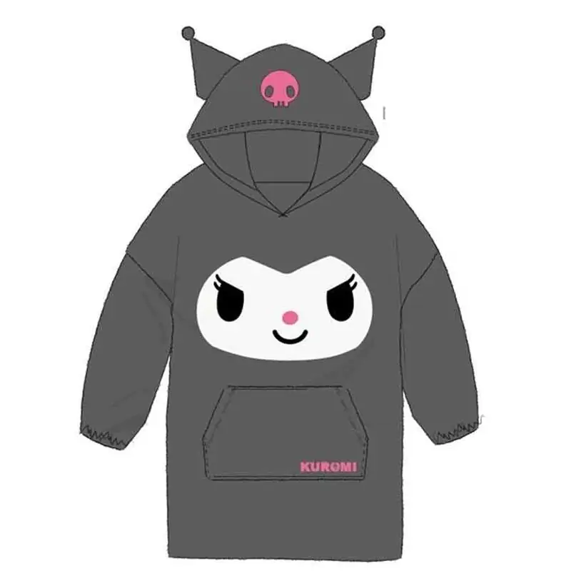 Hello Kitty Kuromi oversize sweatshirt coat adult coral product photo