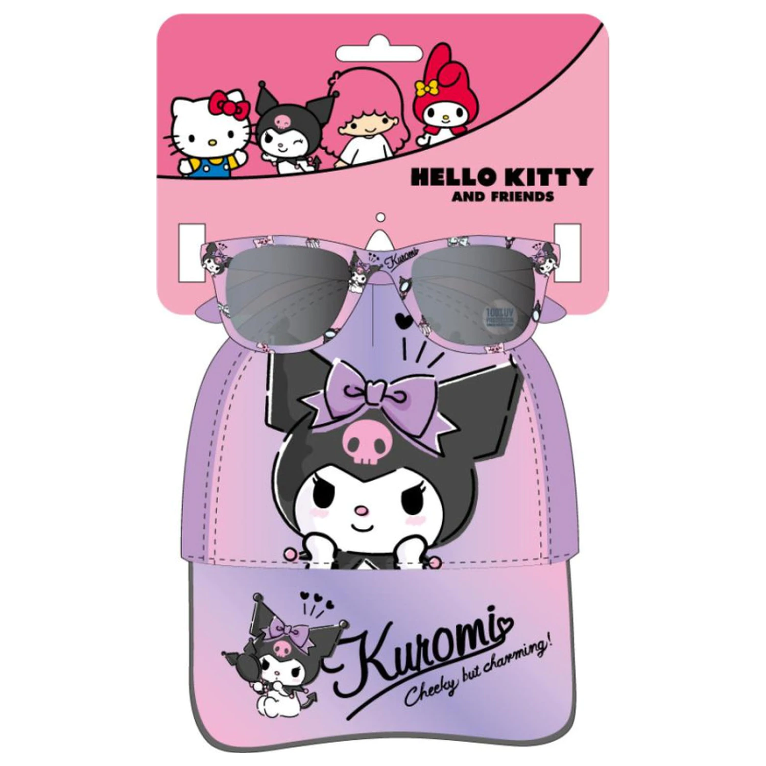 Hello Kitty and Kuromi Sunglasses and Baseball Cap Set product photo
