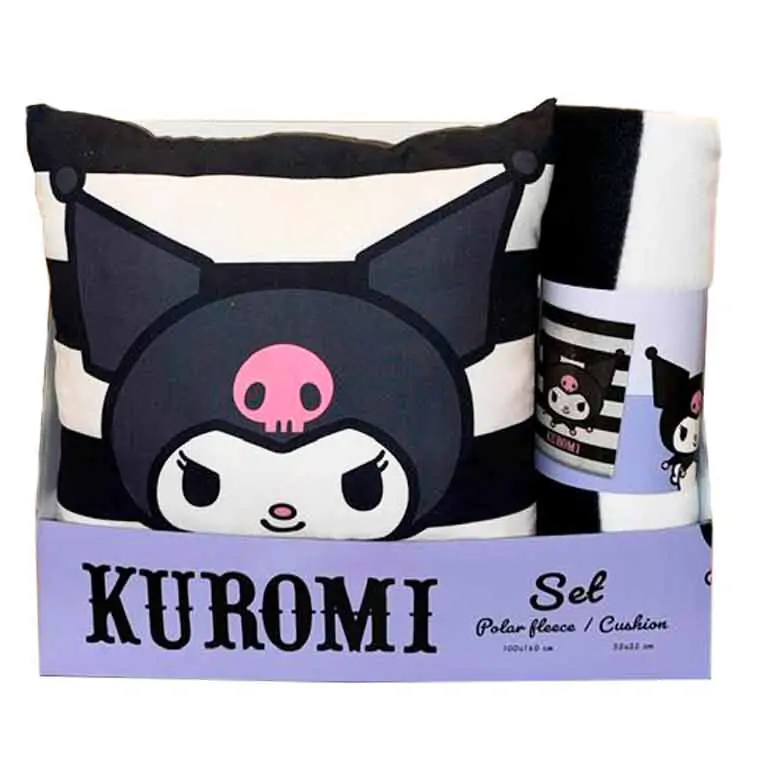 Hello Kitty Kuromi polar blanket + cushion set product photo