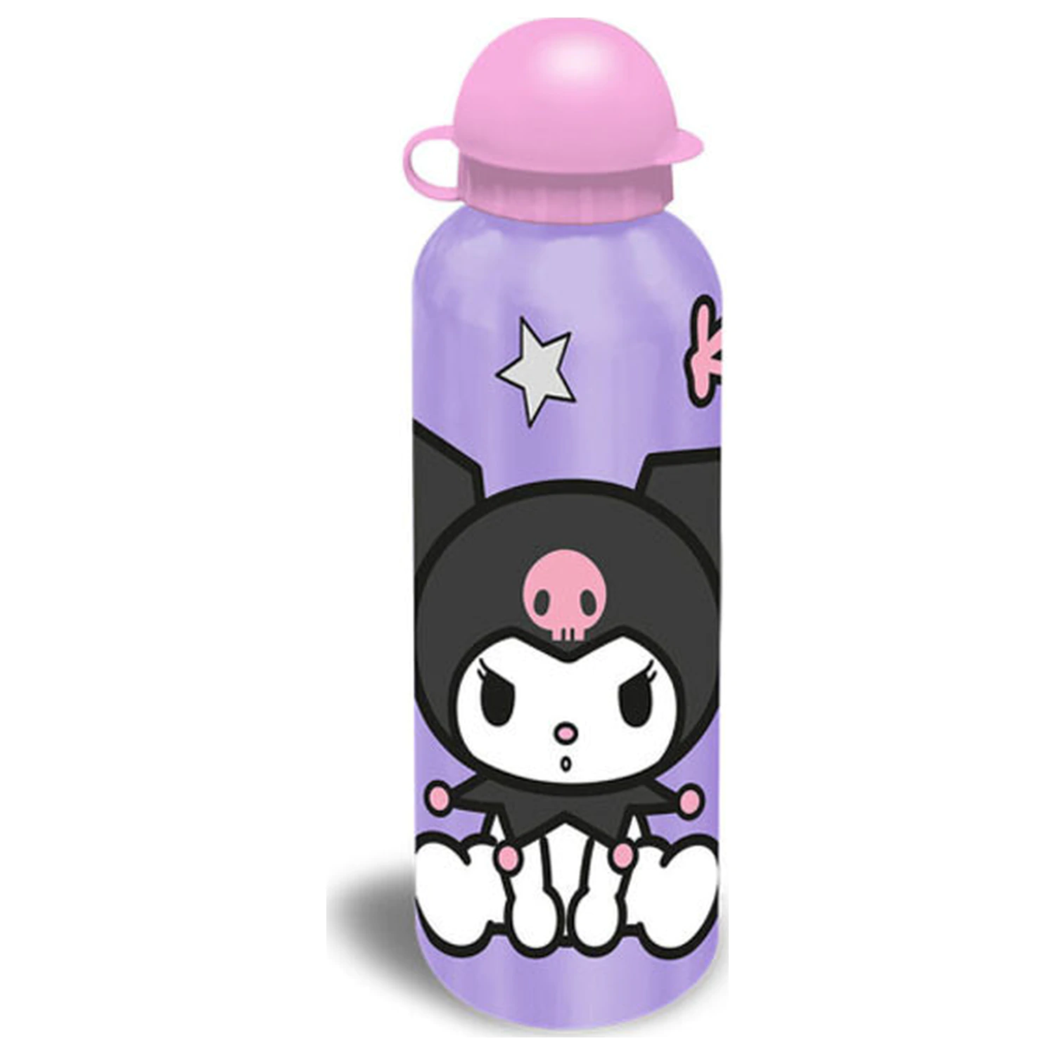 Hello Kitty Kuromi Purple aluminum water bottle with drinking cap 500 ml product photo
