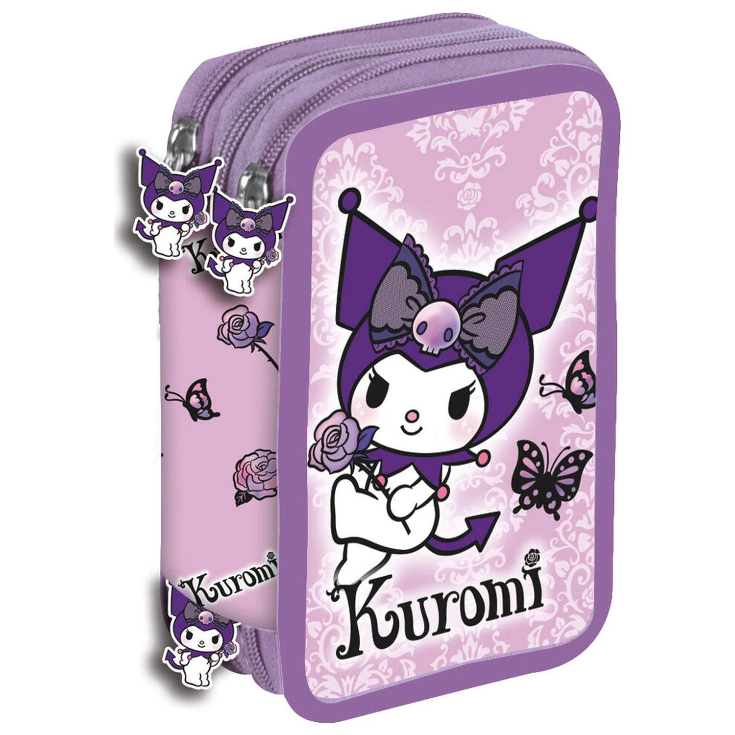 Hello Kitty Kuromi Purple triple pencil case product photo