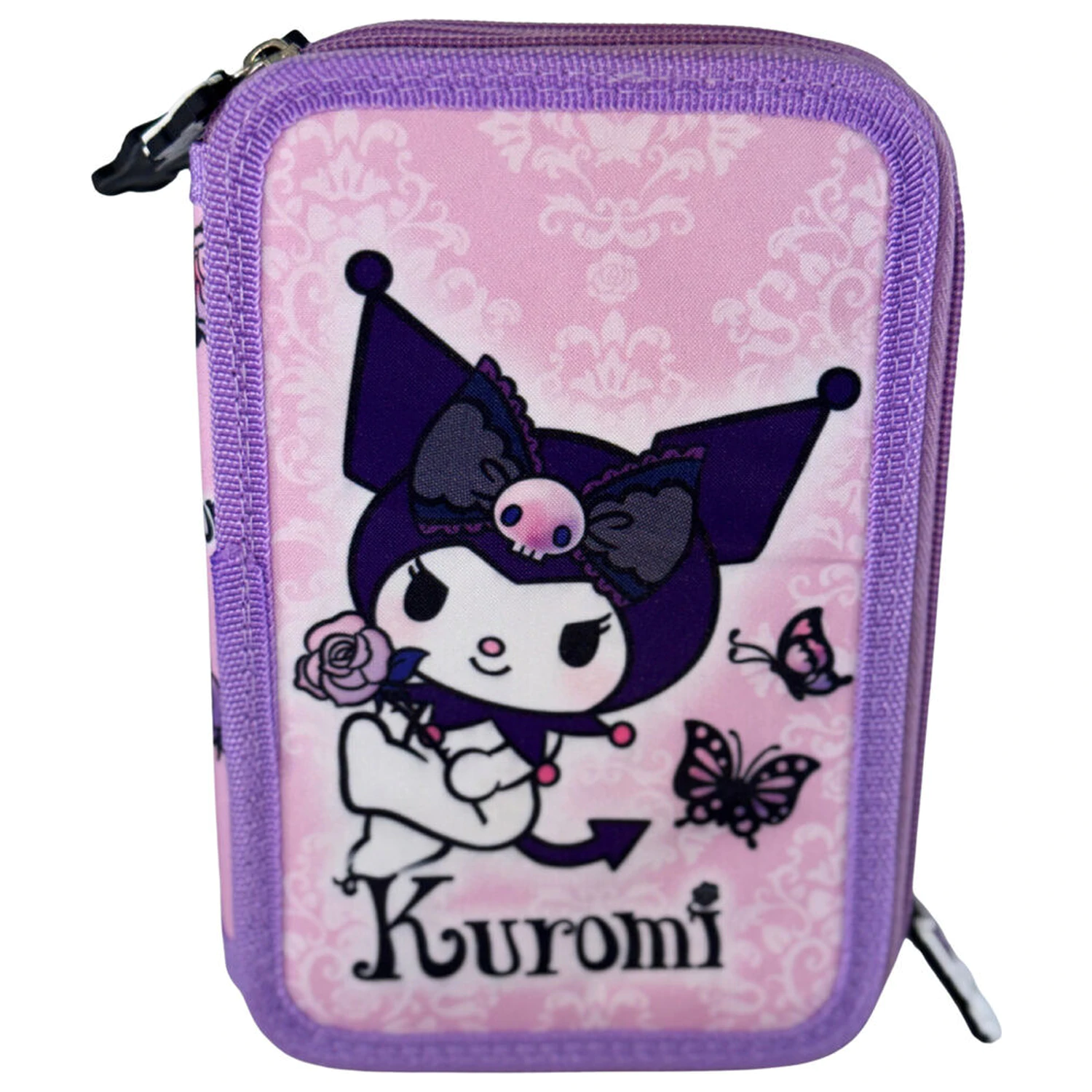 Hello Kitty Kuromi Purple triple pencil case product photo