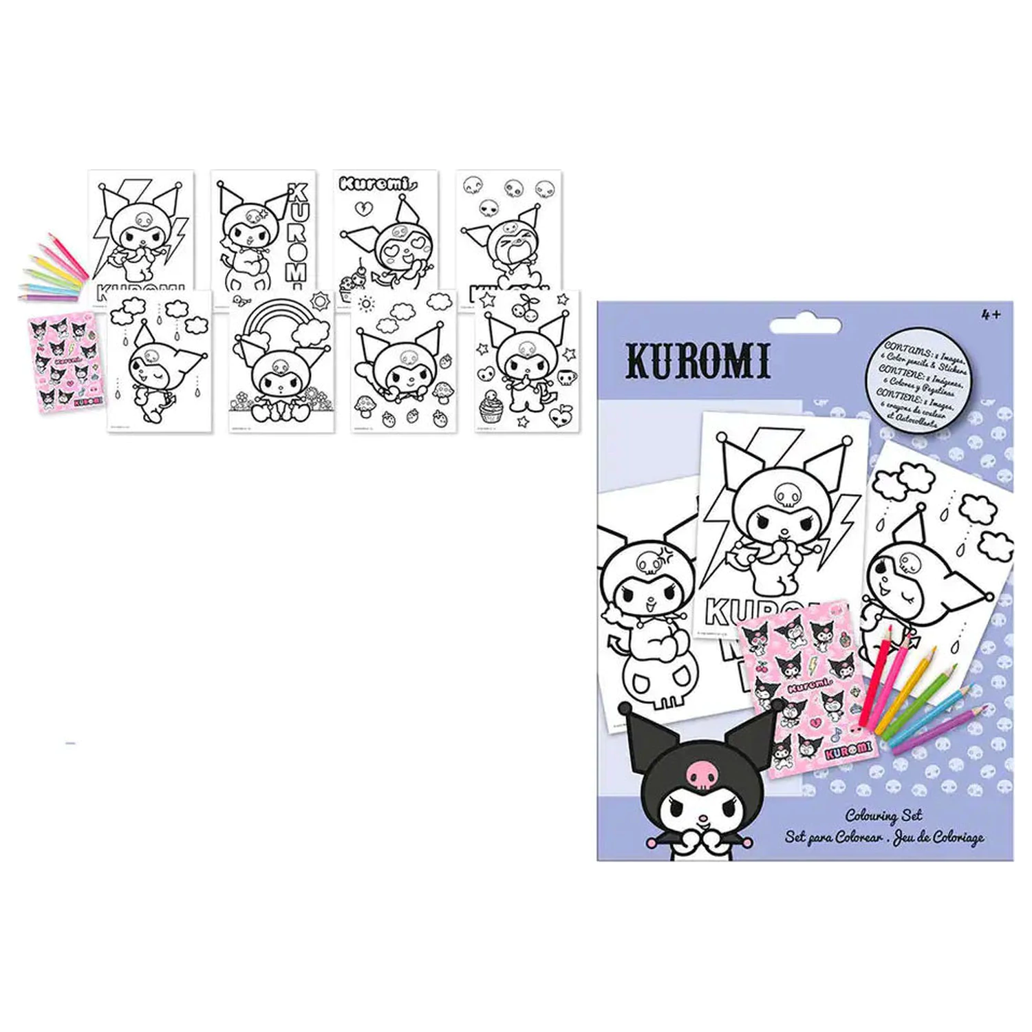 Hello Kitty Kuromi Coloring Set with Stickers product photo