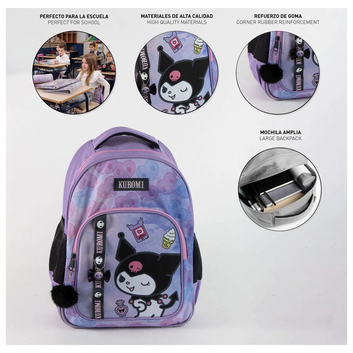 Hello Kitty Kuromi adaptable backpack 42cm product photo