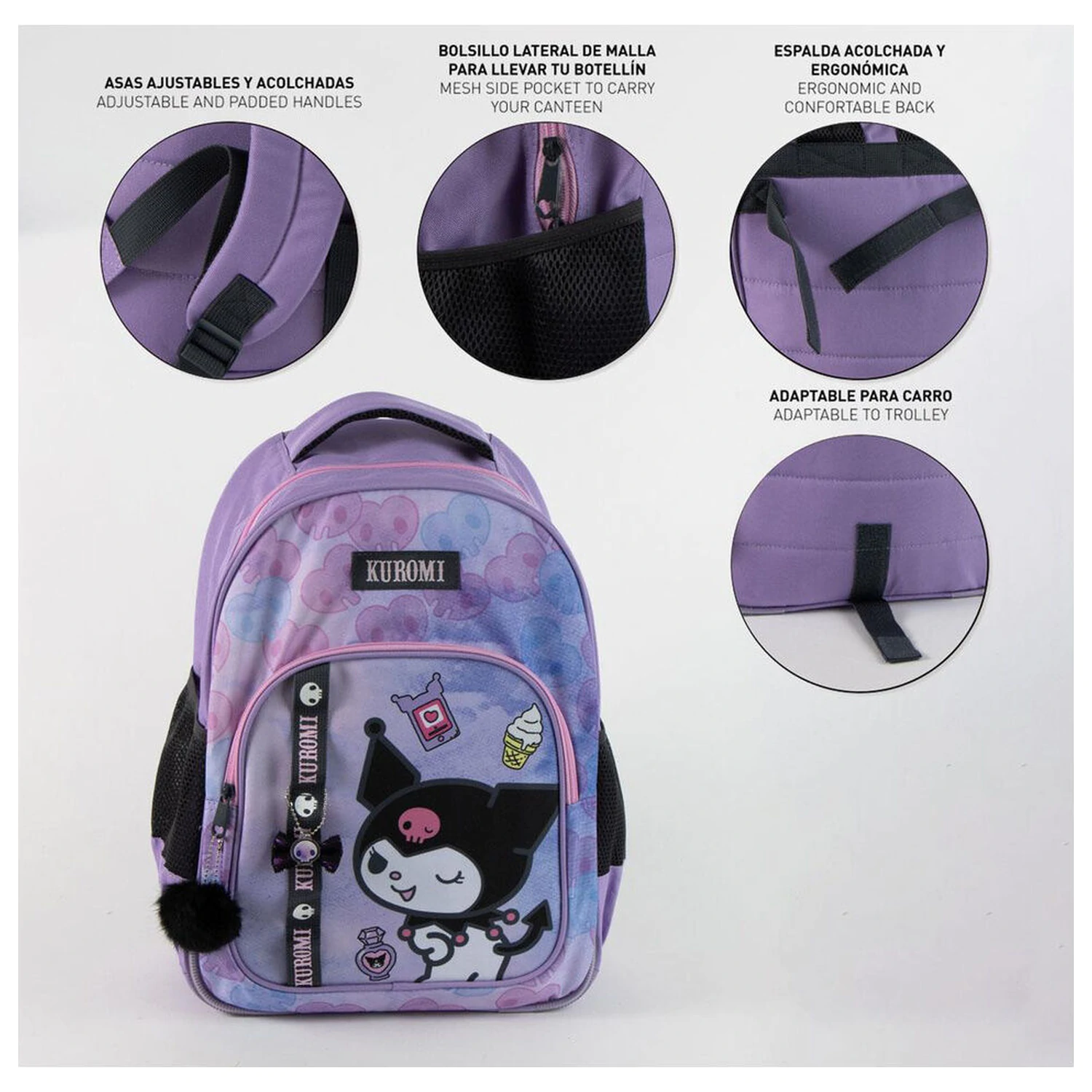 Hello Kitty Kuromi adaptable backpack 42cm product photo