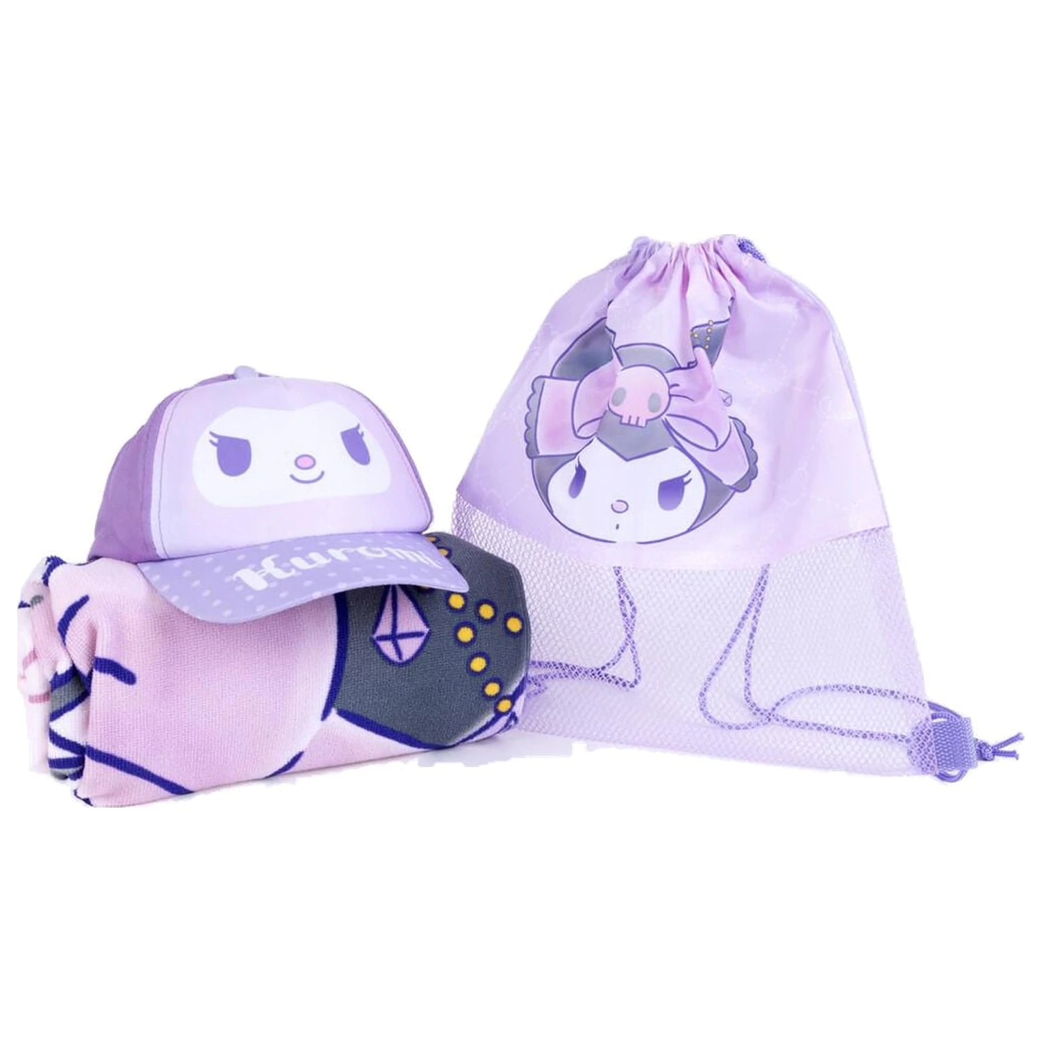 Hello Kitty Kuromi Towel, Bag and Cap set product photo