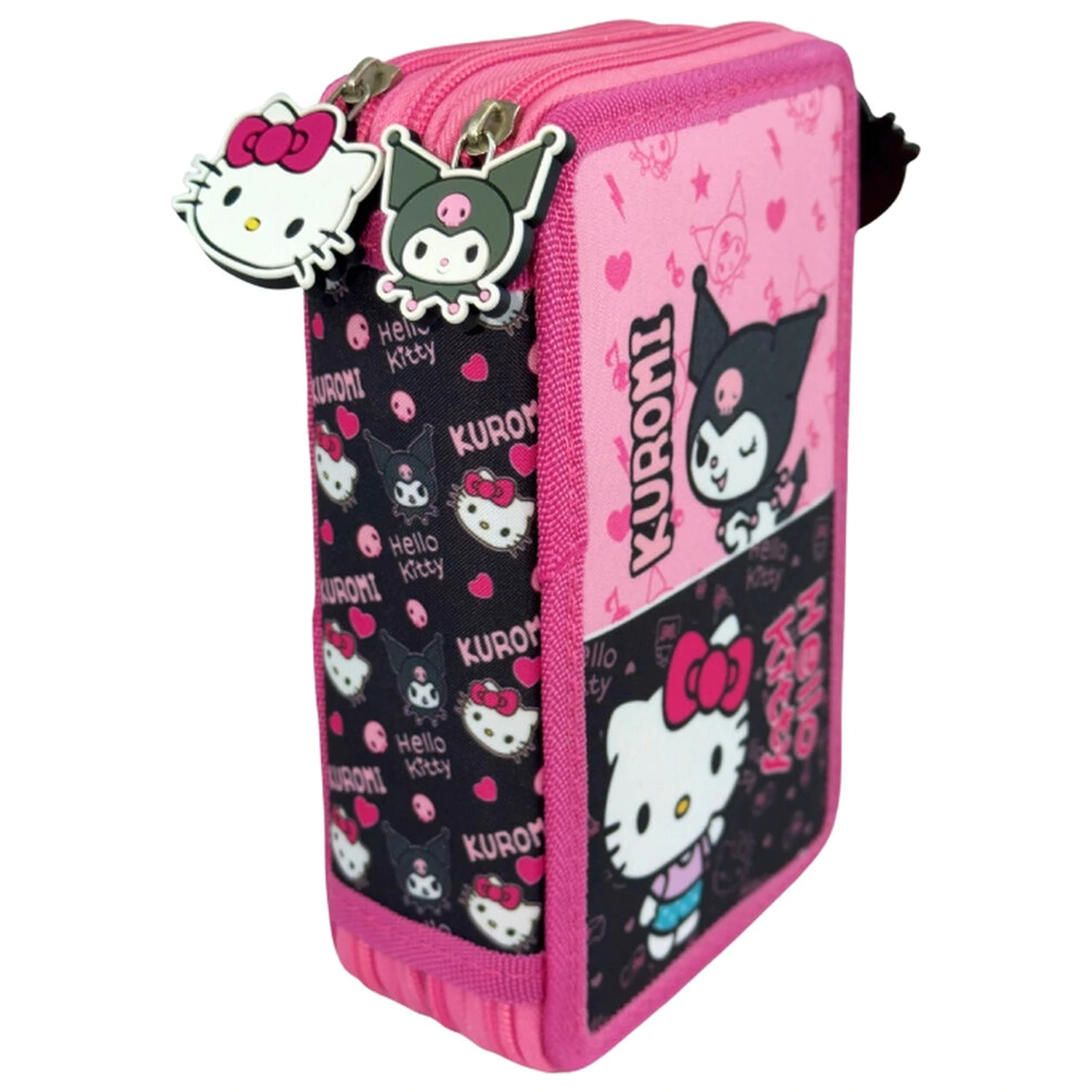 Hello Kitty & Kuromi triple pencil case product photo