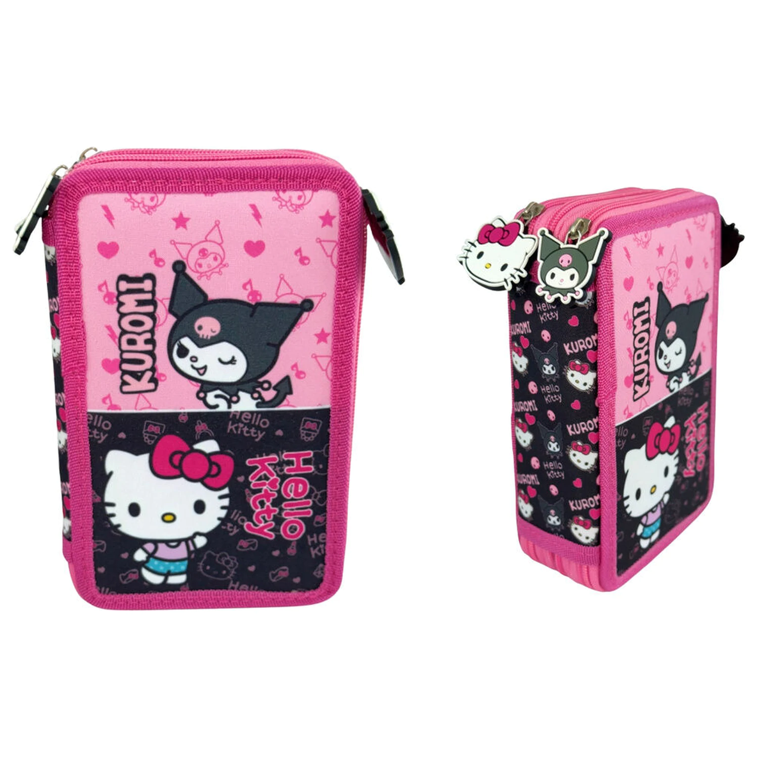 Hello Kitty & Kuromi triple pencil case product photo