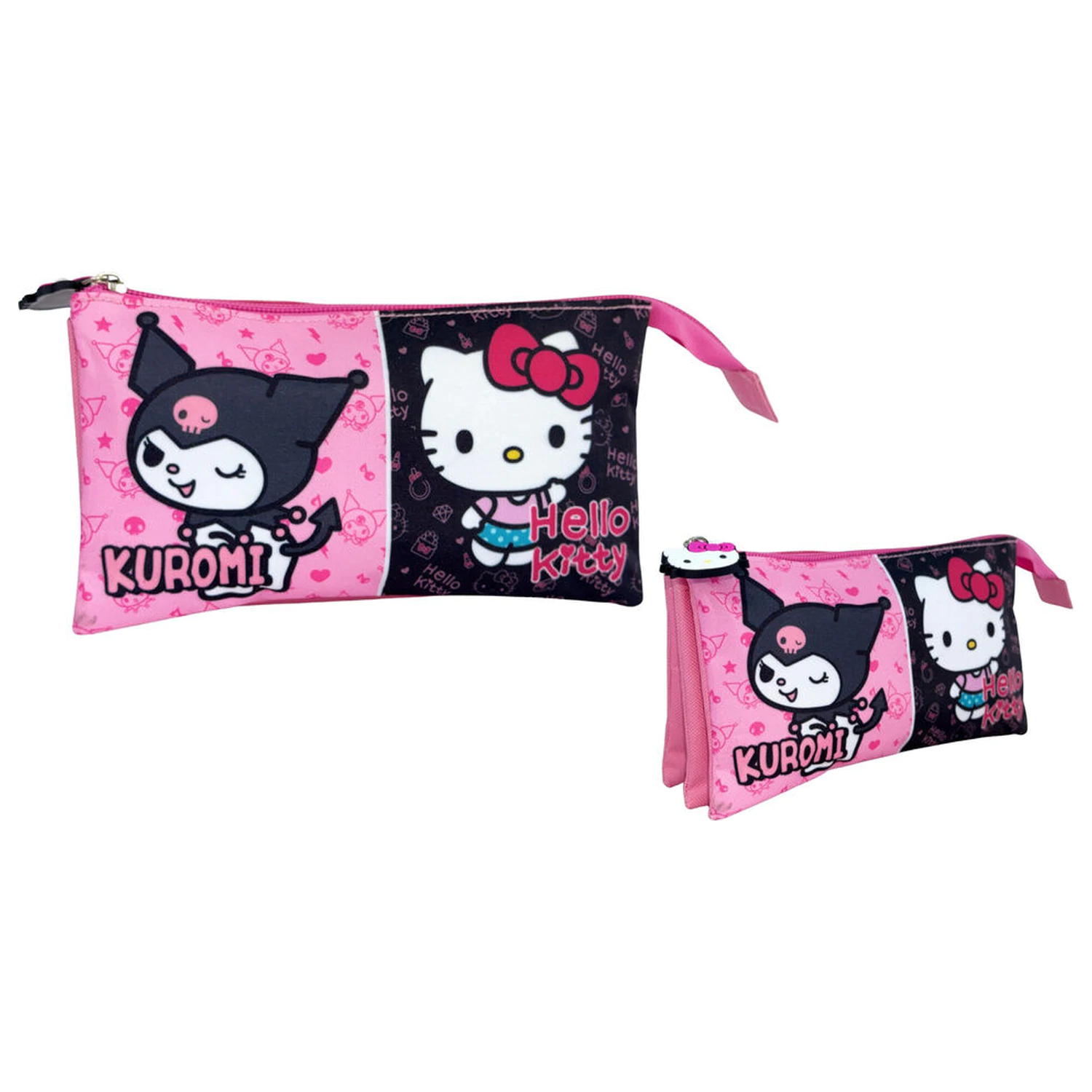 Hello Kitty & Kuromi triple pencil case product photo