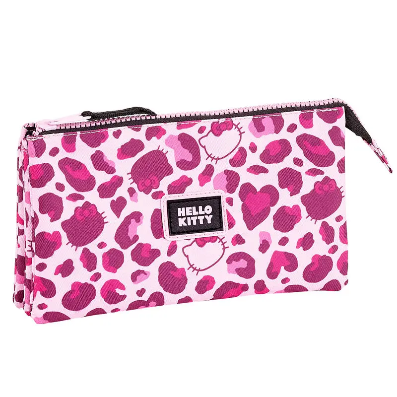 Hello Kitty leopard triple pencil case product photo