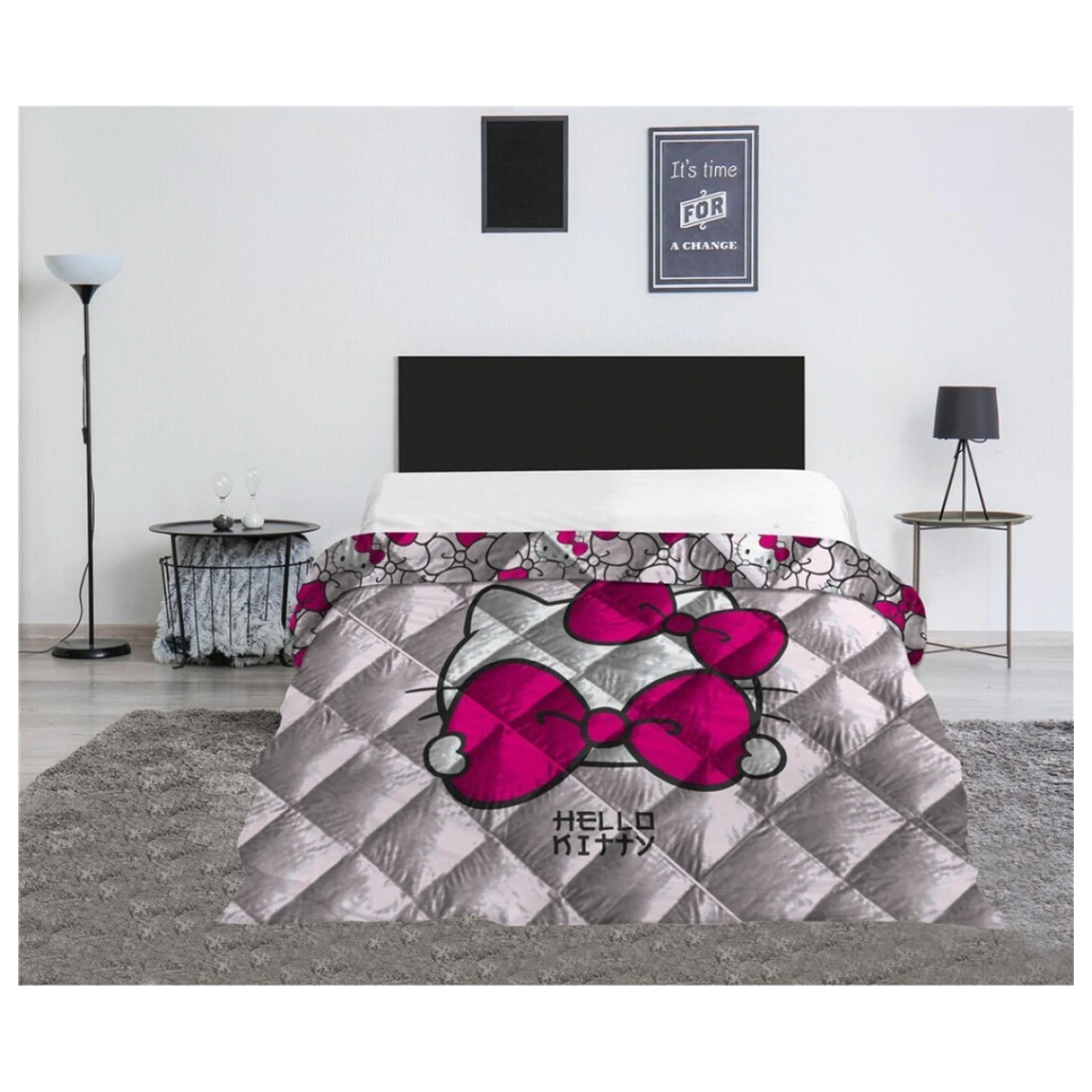 Hello Kitty Pink Bow Quilted Duvet Cover, Quilt 240x220cm product photo