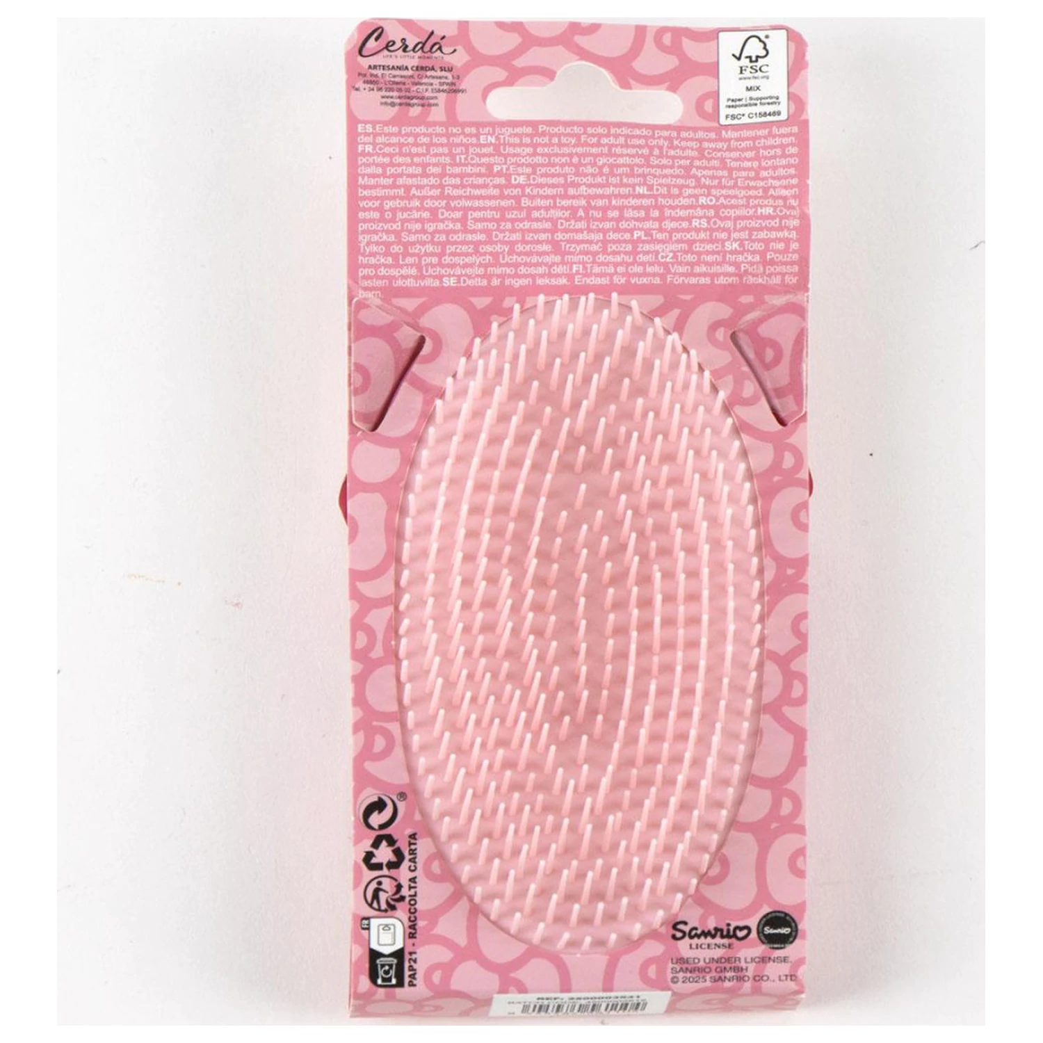 Hello Kitty Pink Glitter Hairbrush, Comb 13 cm product photo