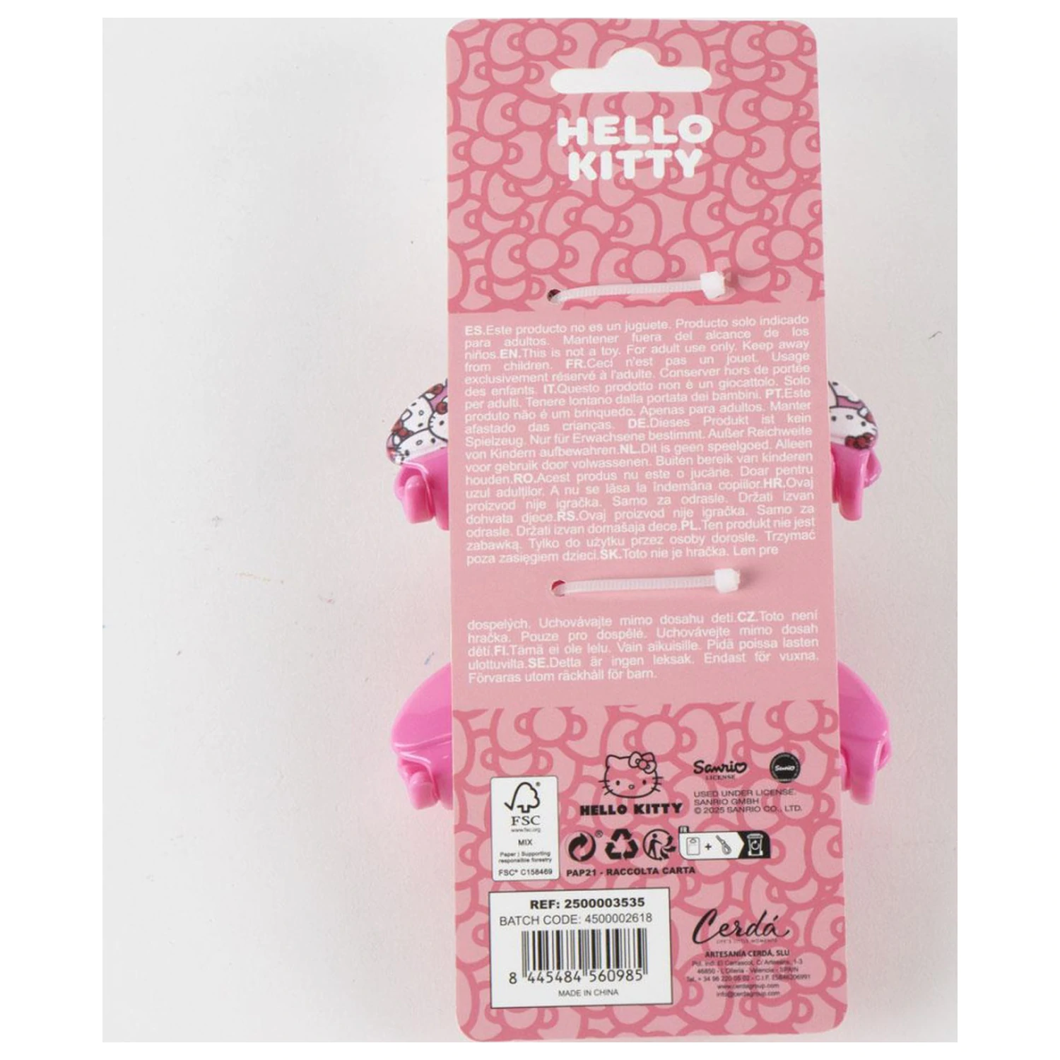 Hello Kitty Pink Hair Clip Set, 2 pieces product photo