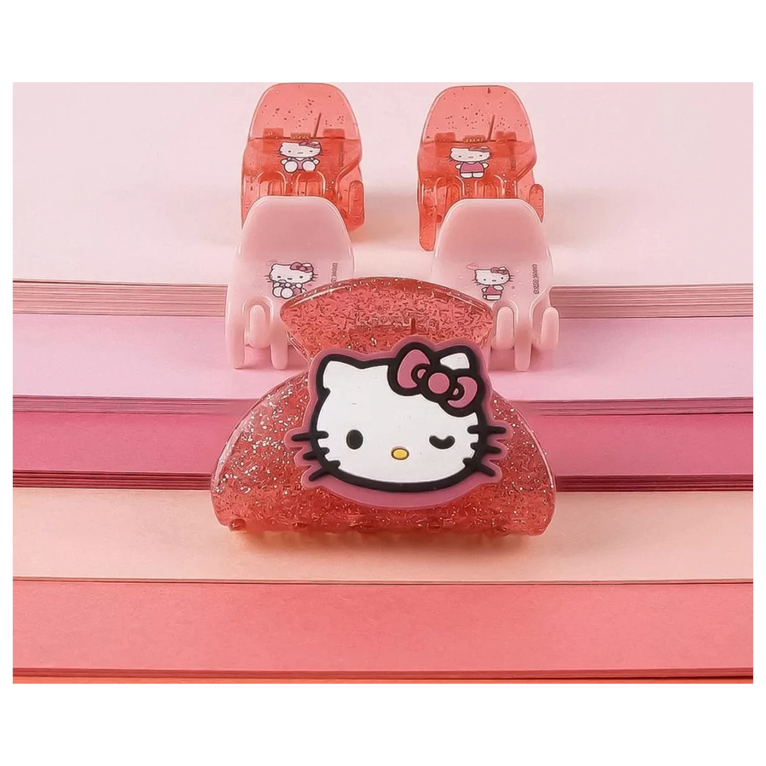 Hello Kitty Pink Hair Clip Set, 5-piece product photo